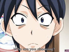 Парень в лесу делает куннилингус и ласкает грудь хентай девушке