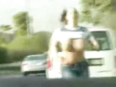 Gianna jogging topless