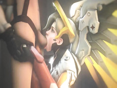 Жёсткие секс игры персонажей игры Overwatch - Mercy и Evil Mercy