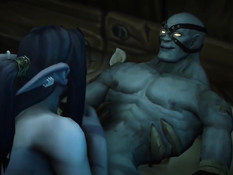 Возбуждённый орк из World of Warcraft отъебал грудастую девушку