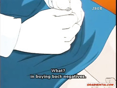 Похотливый лысый босс в кабинете оттрахал сисястую хентай даму