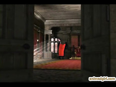 Король на кровати дал отсосать хуй красивой сисястой 3D королеве