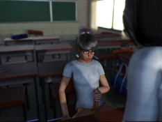 Студент в очках подрочил член на лекции 3D преподавательницы