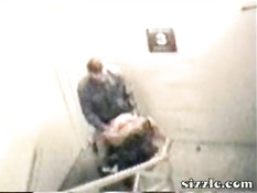 Boss fucks his secretary in the stairway