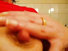 Hard nipples closeup