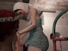 USSR Milf Shemale fucks Teen Shemale / Колхозница с членом трахает юную крестьянку