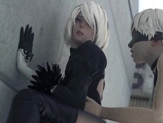 Final Fantasy - 2B and 9S Stairs / Последняя фантазия - 2B и 9S Ступеньки